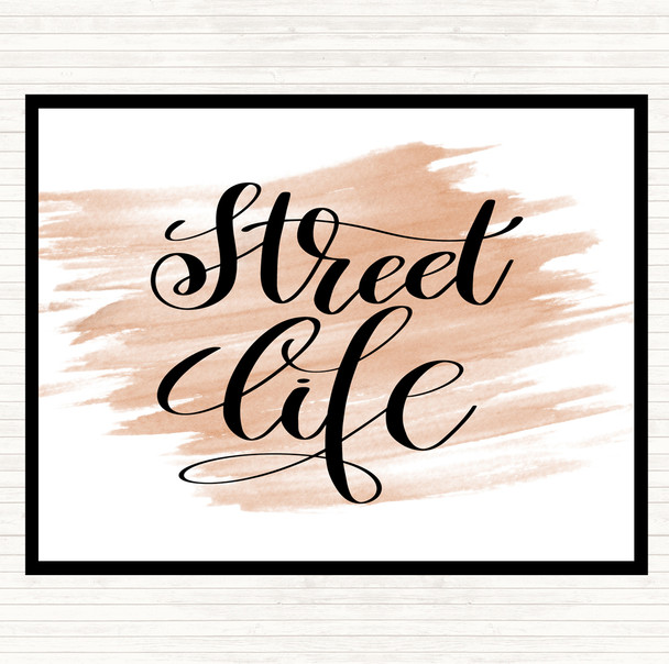 Watercolour Street Life Quote Mouse Mat