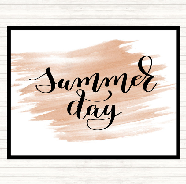 Watercolour Summer Day Quote Mouse Mat