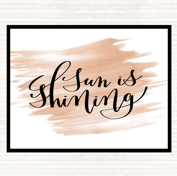 Watercolour Sun Is Shining Quote Mouse Mat