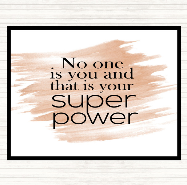 Watercolour Super Power Quote Mouse Mat
