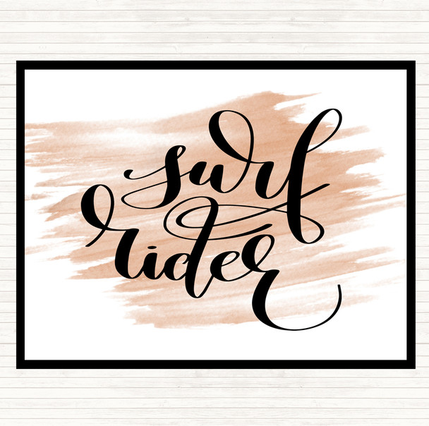 Watercolour Surf Rider Quote Mouse Mat