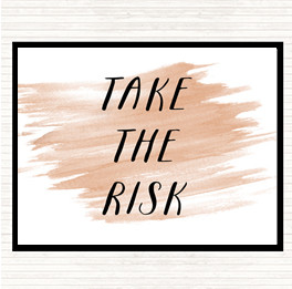 Watercolour Take The Risk Quote Mouse Mat