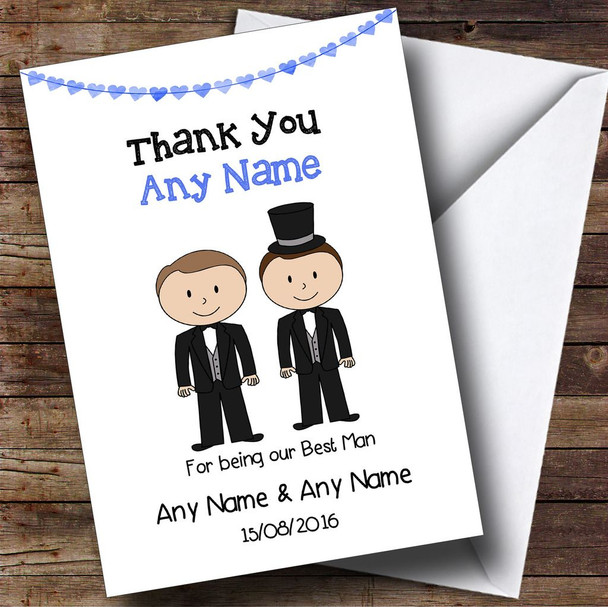 Thank You For Being Our Best Man Customised Thank You Card