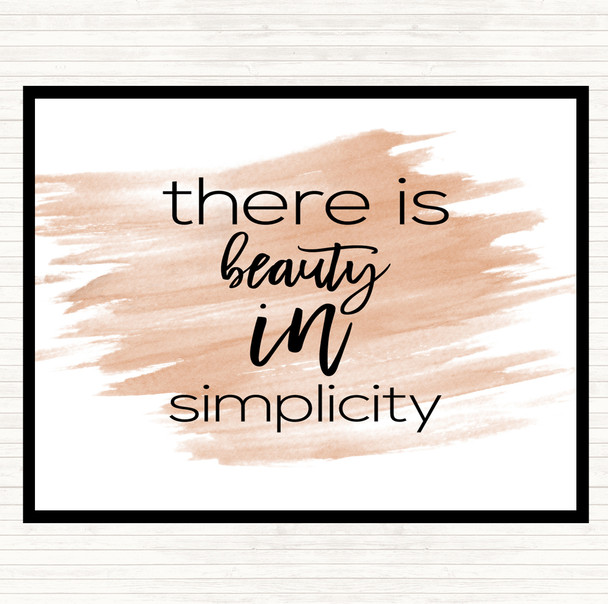 Watercolour There Is Beauty In Simplicity Quote Mouse Mat