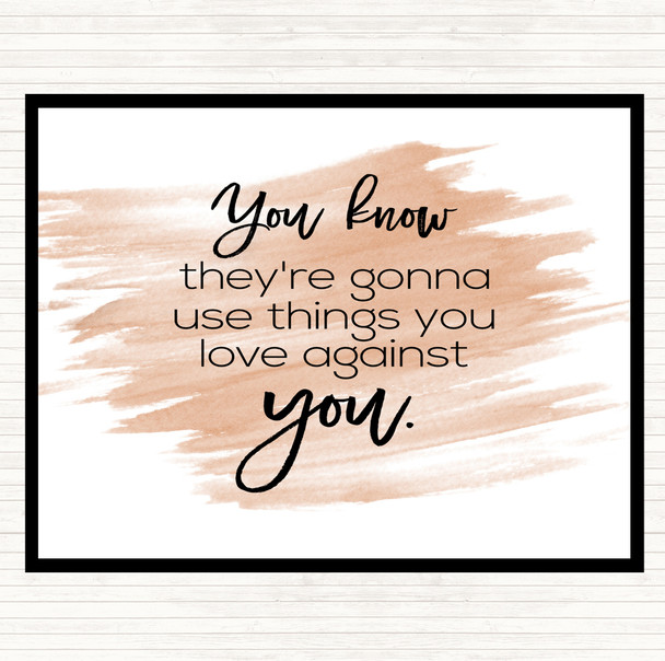 Watercolour Things You Love Quote Mouse Mat