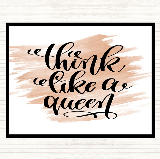 Watercolour Think Like A Queen Quote Mouse Mat