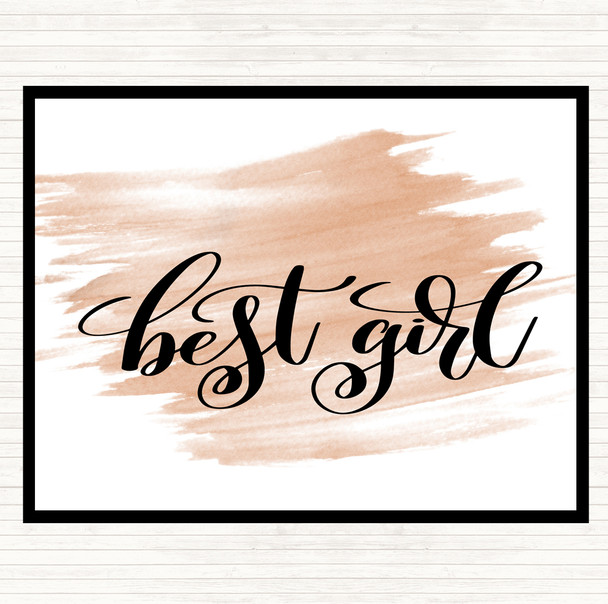 Watercolour Best Girl Quote Mouse Mat Watercolour Best Girl Quote Mouse Mat