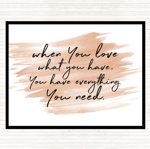 Watercolour When You Love Quote Mouse Mat