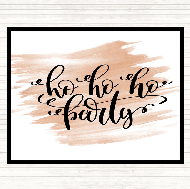Watercolour Christmas Ho Ho Ho Party Quote Mouse Mat