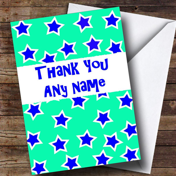 Aqua Stars Customised Thank You Card