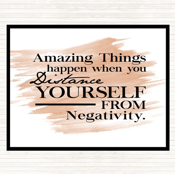 Watercolour Distance Yourself From Negativity Quote Mouse Mat