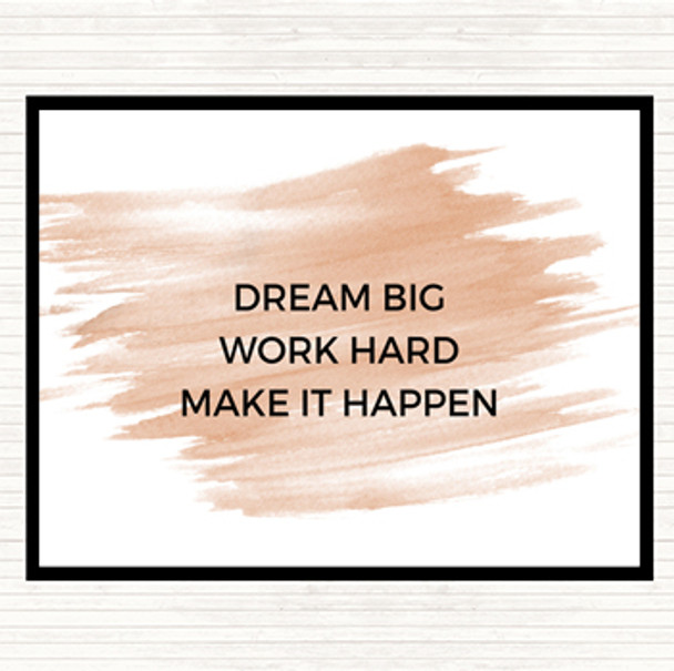 Watercolour Dream Big Make It Happen Quote Mouse Mat
