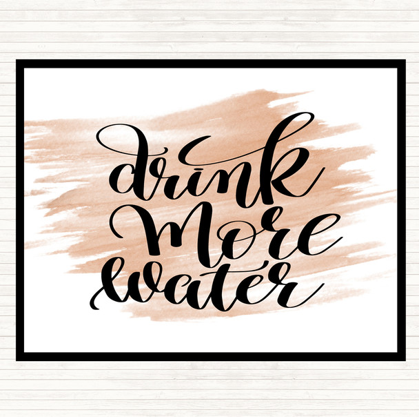 Watercolour Drink More Water Quote Mouse Mat