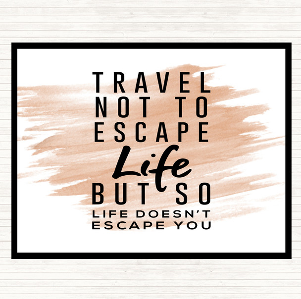 Watercolour Escape Life Quote Mouse Mat