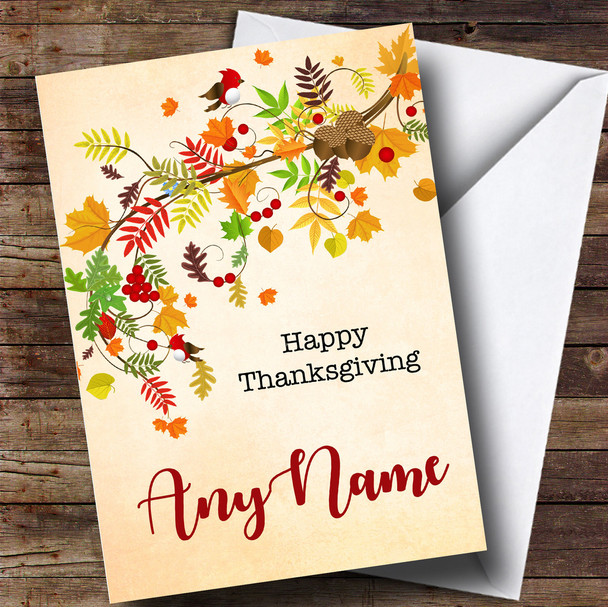 Autumn Leaves Customised Thanksgiving Card