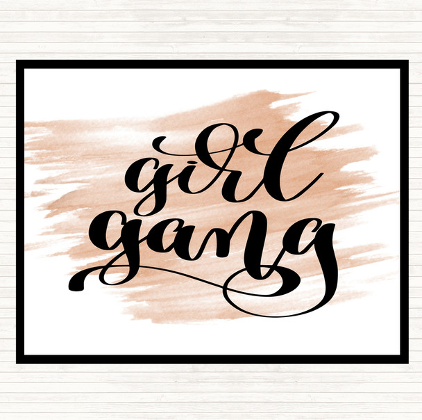 Watercolour Girl Gang Quote Mouse Mat