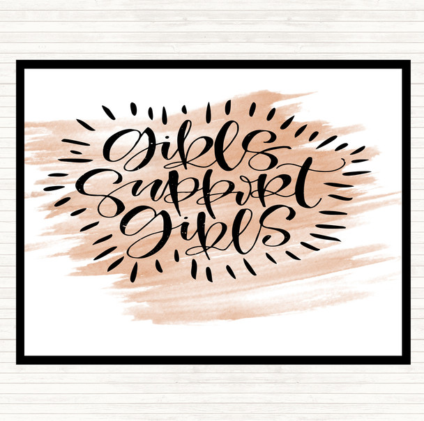 Watercolour Girls Support Girls Quote Mouse Mat