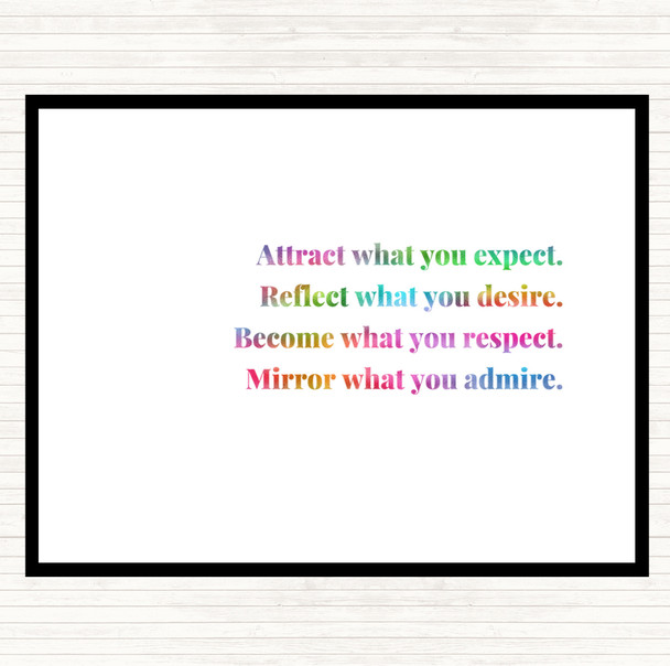Attract What You Expect Rainbow Quote Mouse Mat