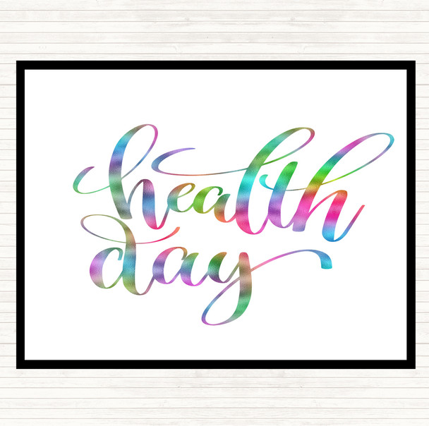 Health Day Rainbow Quote Mouse Mat
