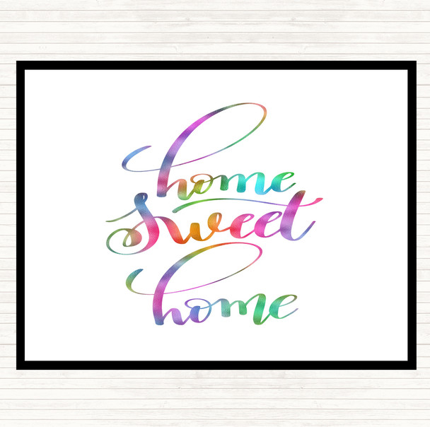Home Sweet Home Rainbow Quote Mouse Mat