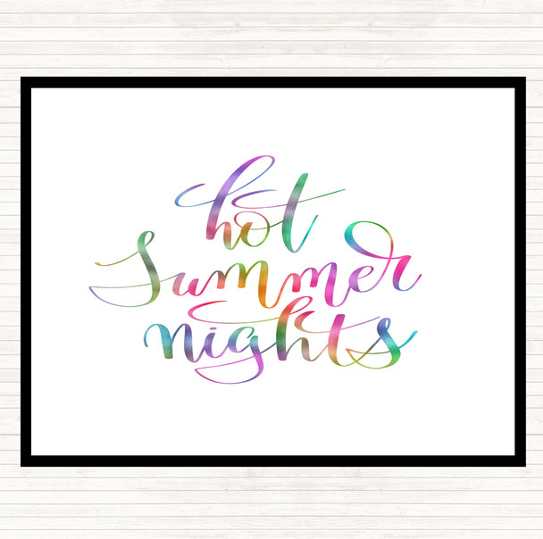 Hot Summer Nights Rainbow Quote Mouse Mat