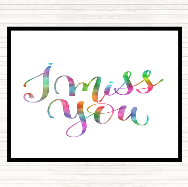 I Miss You Rainbow Quote Mouse Mat