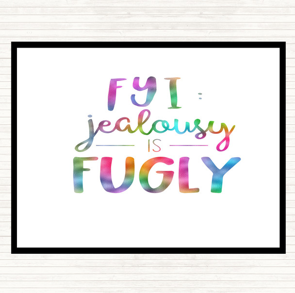 Jealousy is Ugly Rainbow Quote Mouse Mat