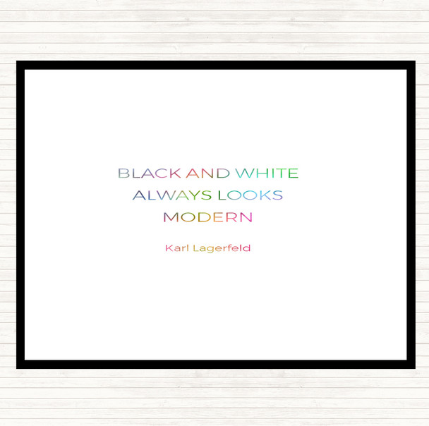 Karl Lagerfield Black And White Rainbow Quote Mouse Mat