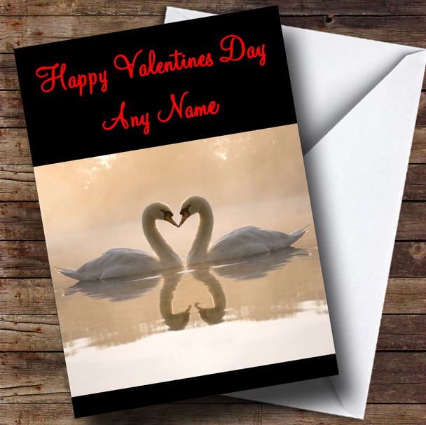 Romantic Swans Customised Valentine's Day Card