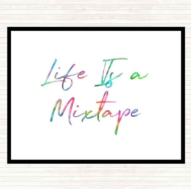 Life Is A Mixtape Rainbow Quote Mouse Mat