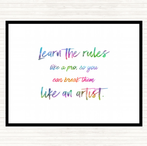 Like A Pro Rainbow Quote Mouse Mat