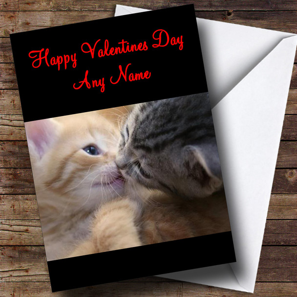 Kittens Kissing Customised Valentine's Day Card