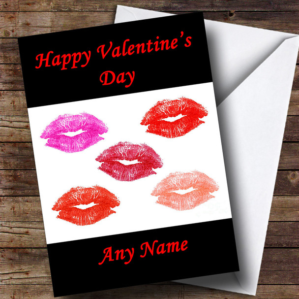 Lots Of Lipstick Kisses Customised Valentine's Card