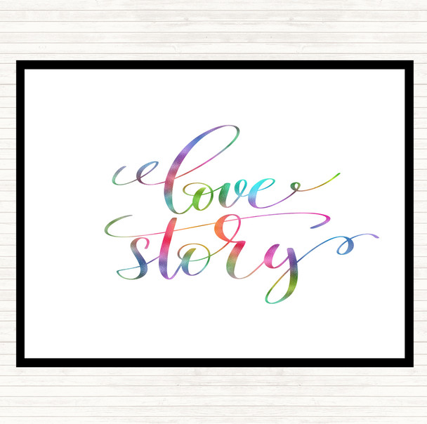 Love Story Rainbow Quote Mouse Mat