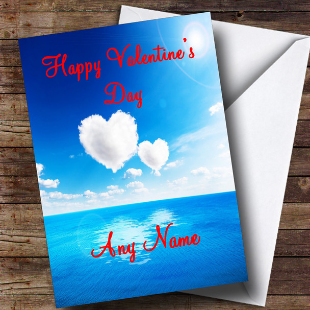 Sky And Clouds Romantic Customised Valentine's Card