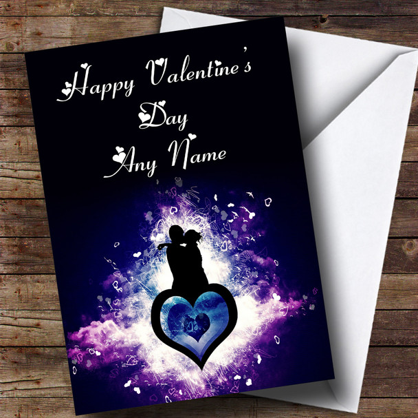 Purple Lovers Romantic Customised Valentine's Card