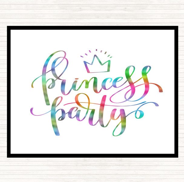 Princess Party Rainbow Quote Mouse Mat
