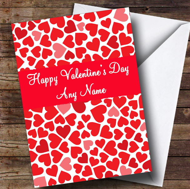 Lots Of Love Hearts Romantic Customised Valentine's Card