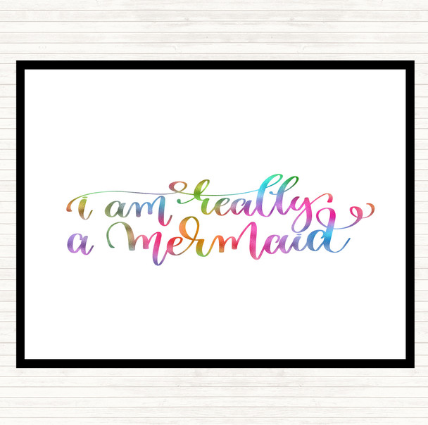 Really A Mermaid Rainbow Quote Mouse Mat Really A Mermaid Rainbow Quote Mouse Mat