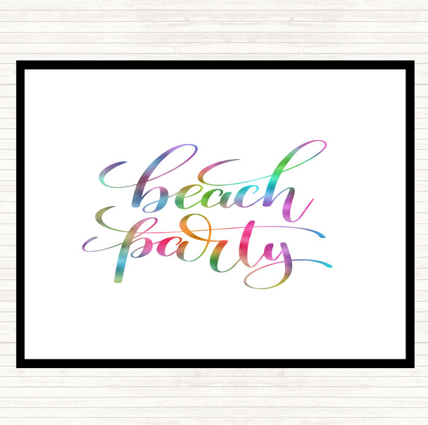 Beach Party Rainbow Quote Mouse Mat