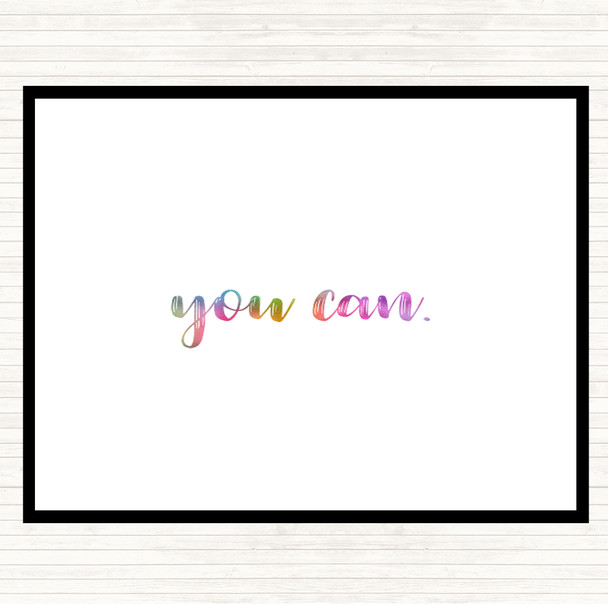 Small You Can Rainbow Quote Mouse Mat