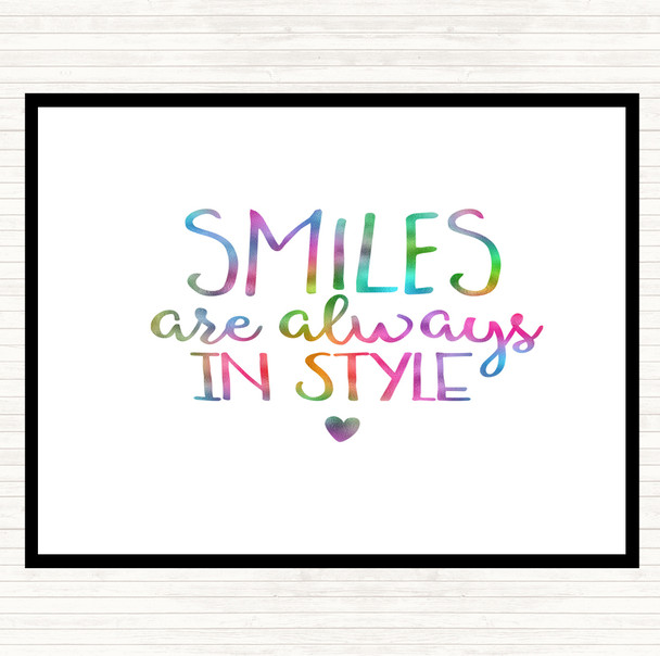 Smiles Are Always In Style Rainbow Quote Mouse Mat