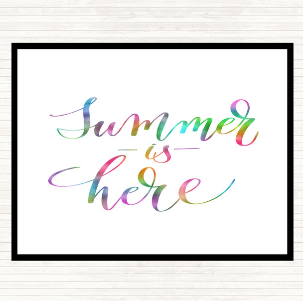 Summer Is Here Rainbow Quote Mouse Mat