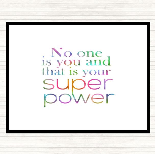 Super Power Rainbow Quote Mouse Mat