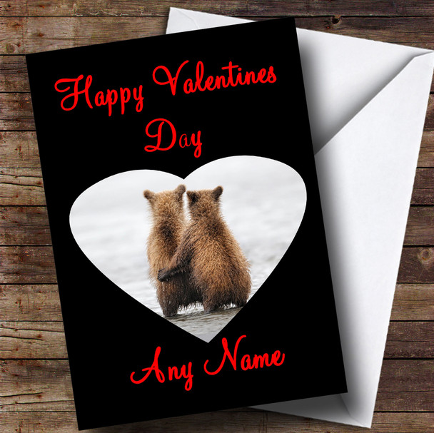 Cuddling Bears Customised Valentines Card