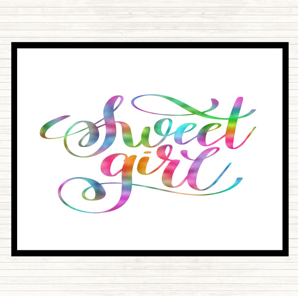 Sweet Girl Rainbow Quote Mouse Mat