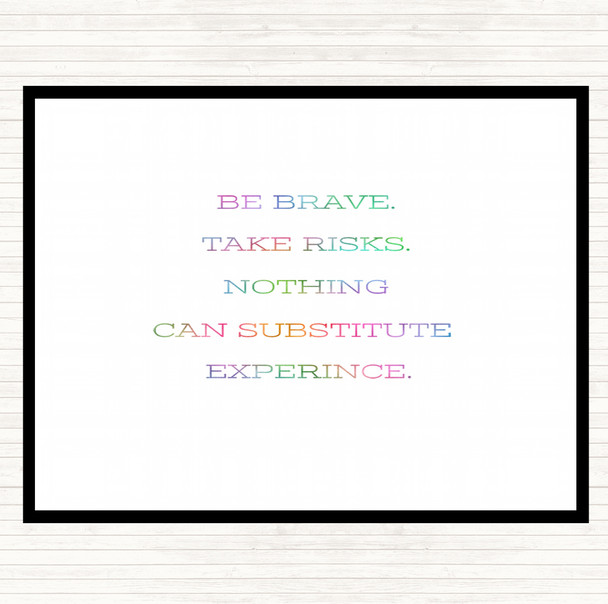 Take Risks Rainbow Quote Mouse Mat