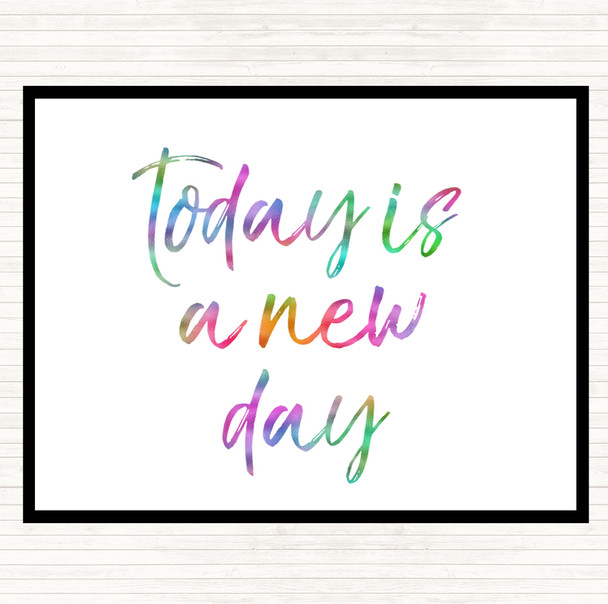Today Is A New Day Rainbow Quote Mouse Mat
