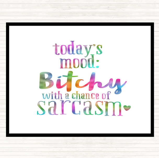 Todays Mood Rainbow Quote Mouse Mat