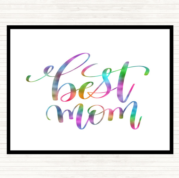 Best Mom Rainbow Quote Mouse Mat